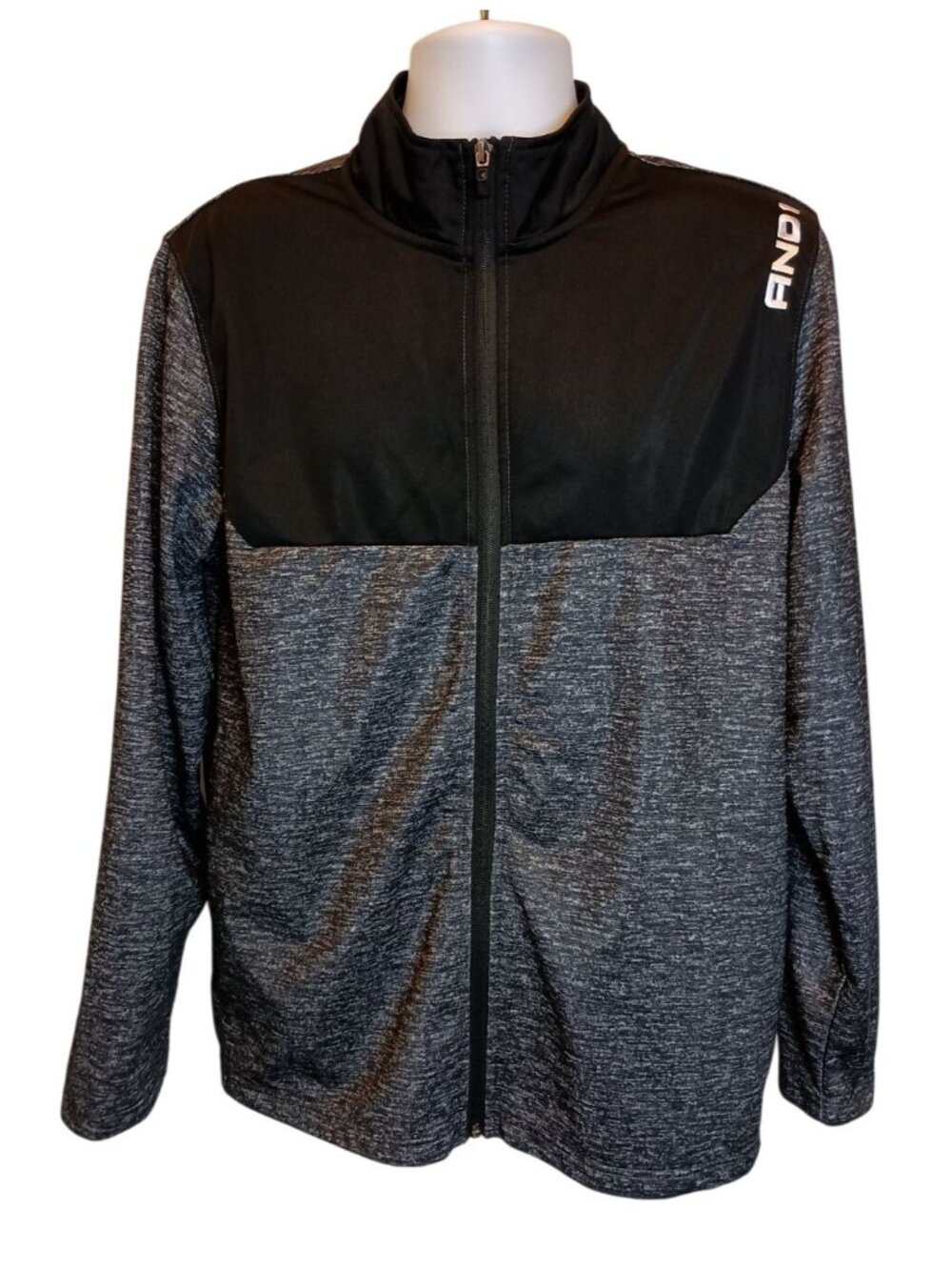 AND1 Grey/Black Full Zip Up Athletic Light Jacket Men's Sz.L